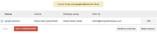 google lansiran (google alerts)